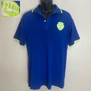 Eiffel Tower Embroidered Polo XXL runs small Gently worn 100% cotton 24" armpits